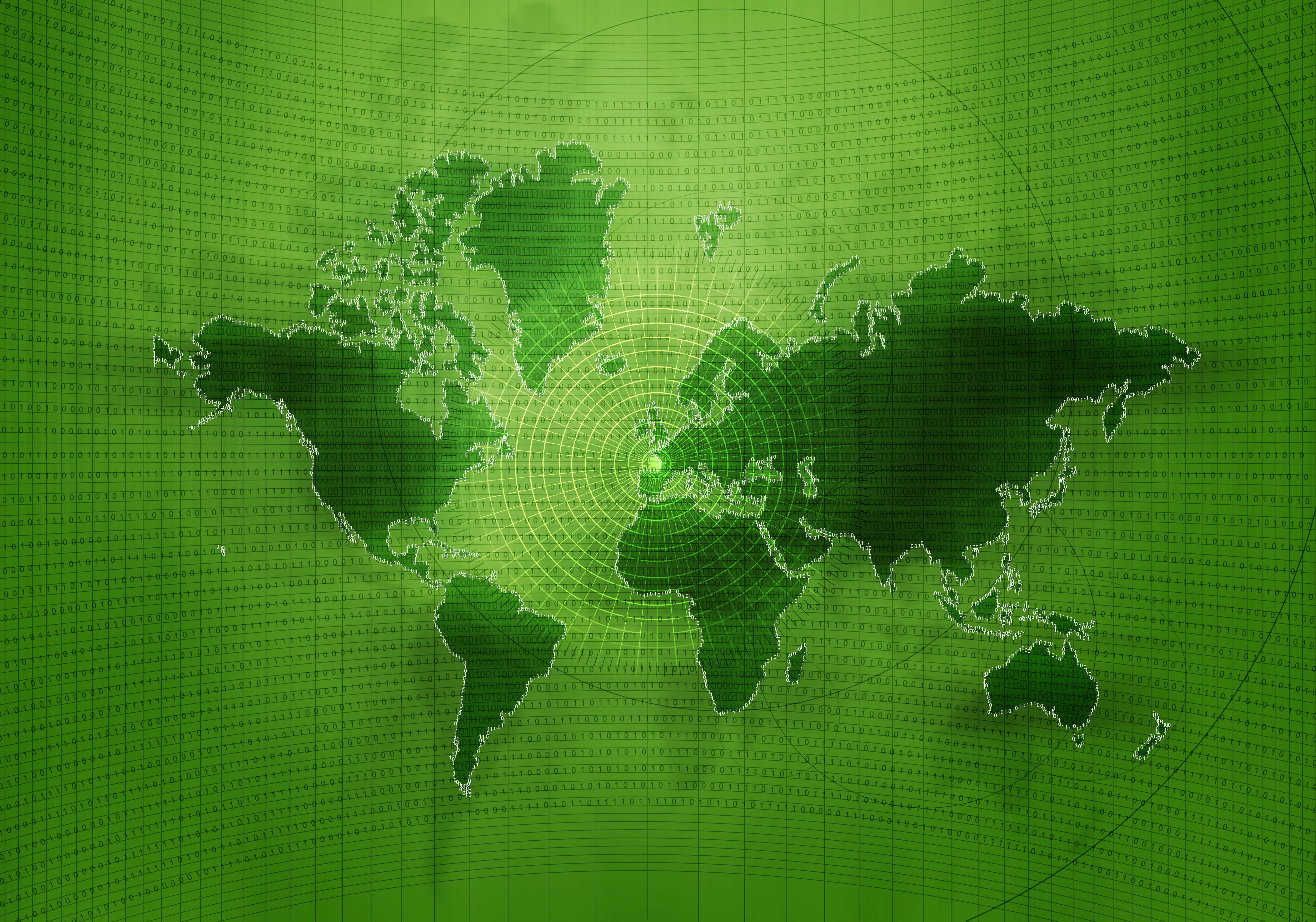 Green Binary Wallpaper With Earth Map - Binary Code World Map - HD Wallpaper 
