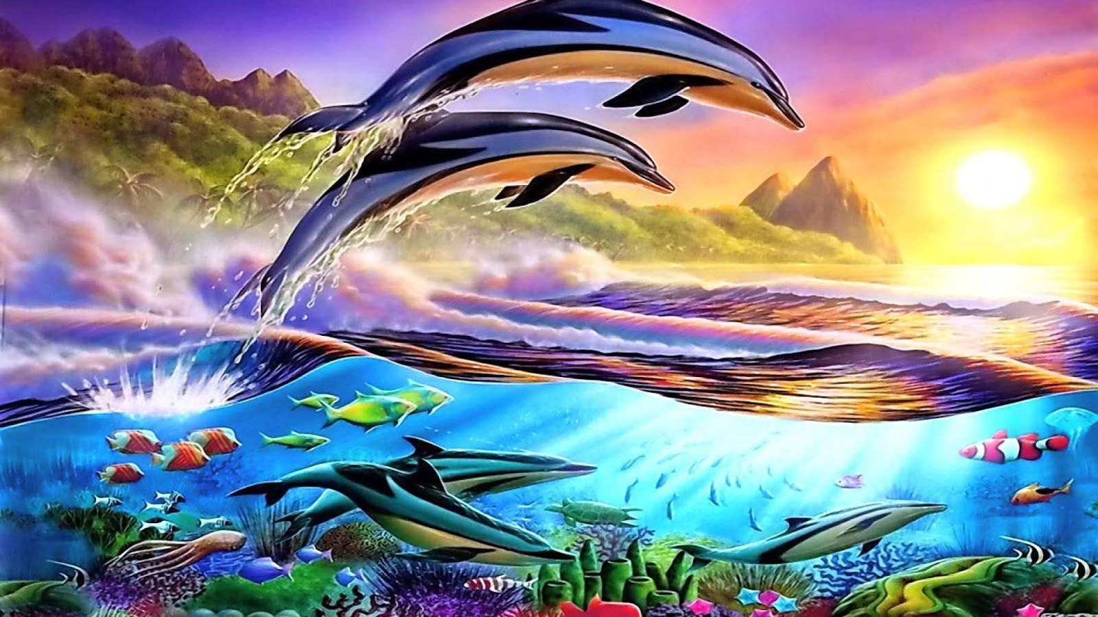 Hd Live Wallpaper - Drawing On Underwater Life - HD Wallpaper 