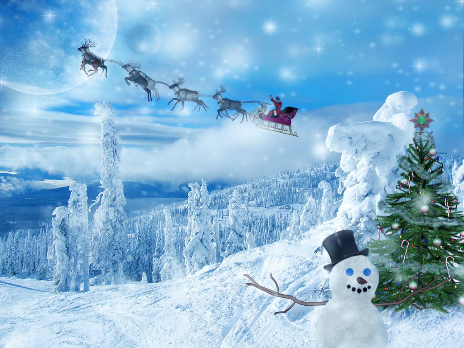 Snow Wallpaper - Christmas Desktop - HD Wallpaper 