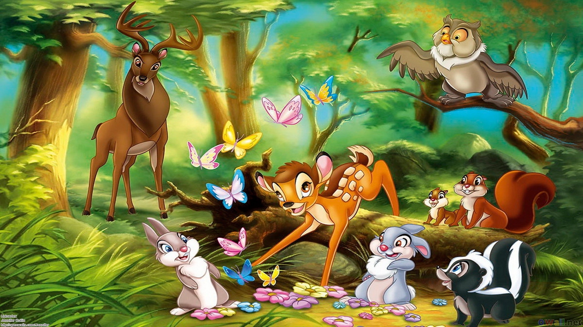 Animation Wallpapers - Bambi And Friends - HD Wallpaper 