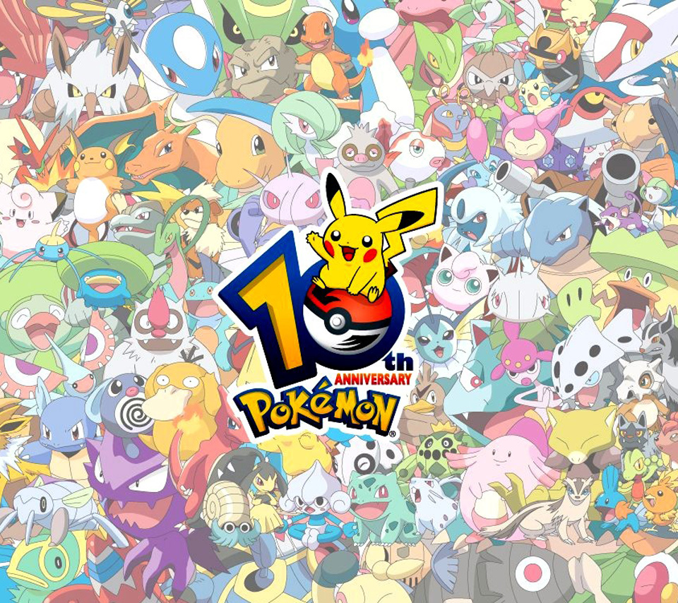 Hd Pokemon Android Wallpapers - 10th Anniversary Pokemon Background - HD Wallpaper 