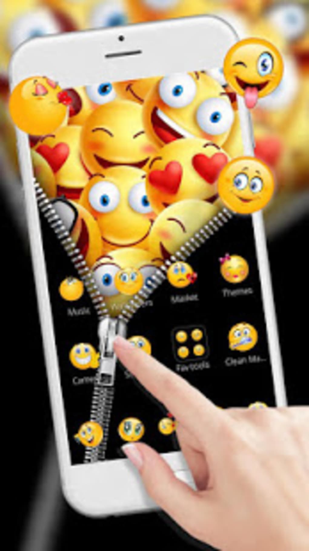 Smiley Emoji Zipper Themes Hd Wallpapers 3d Icons - Smiley Wallpaper For Android - HD Wallpaper 