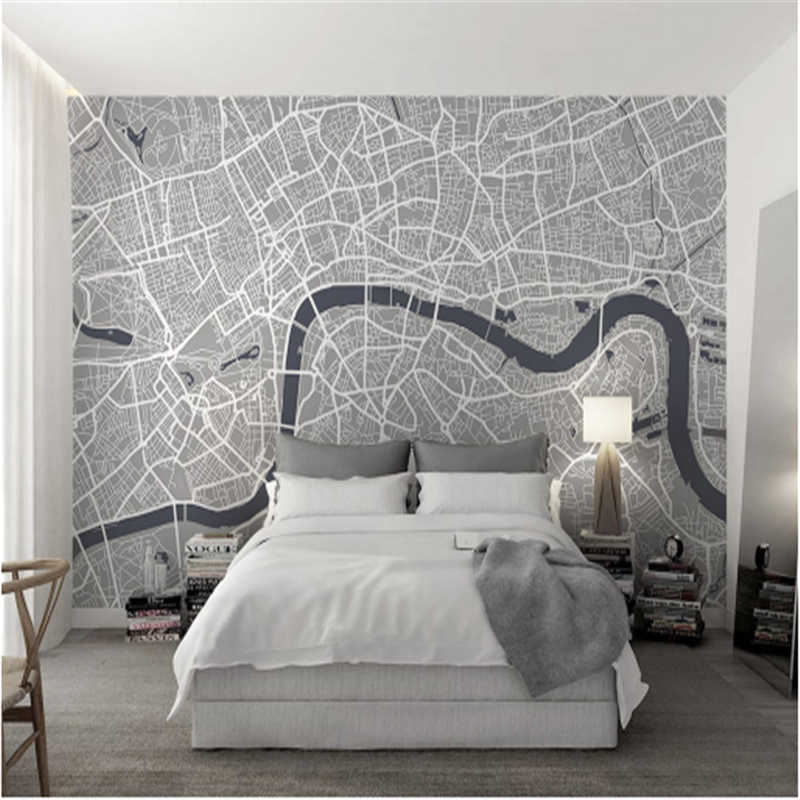 Custom 3d Wall Murals Grey Wallpaper Bedroom Line Gray - Grey Wallpaper For Bedroom - HD Wallpaper 