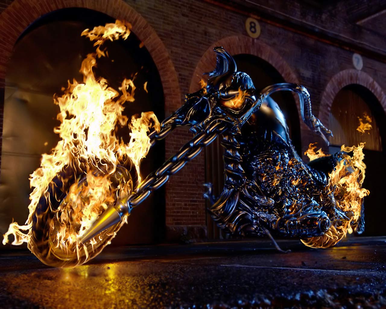 Fire 3d Wallpaper For Android - Ghost Rider Bike Wallpaper Hd - HD Wallpaper 