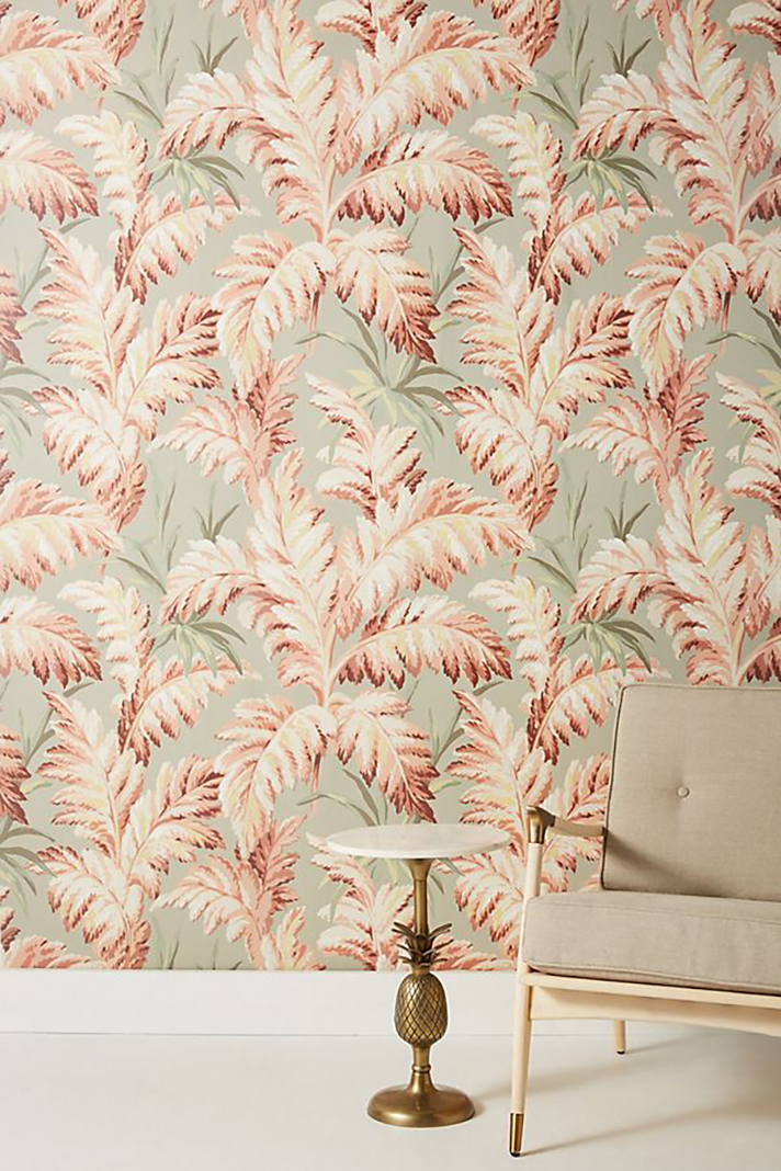 2019 Wants You To Fill Your Home With Bold Print Wallpaper - Pluma Eau De Nil - HD Wallpaper 