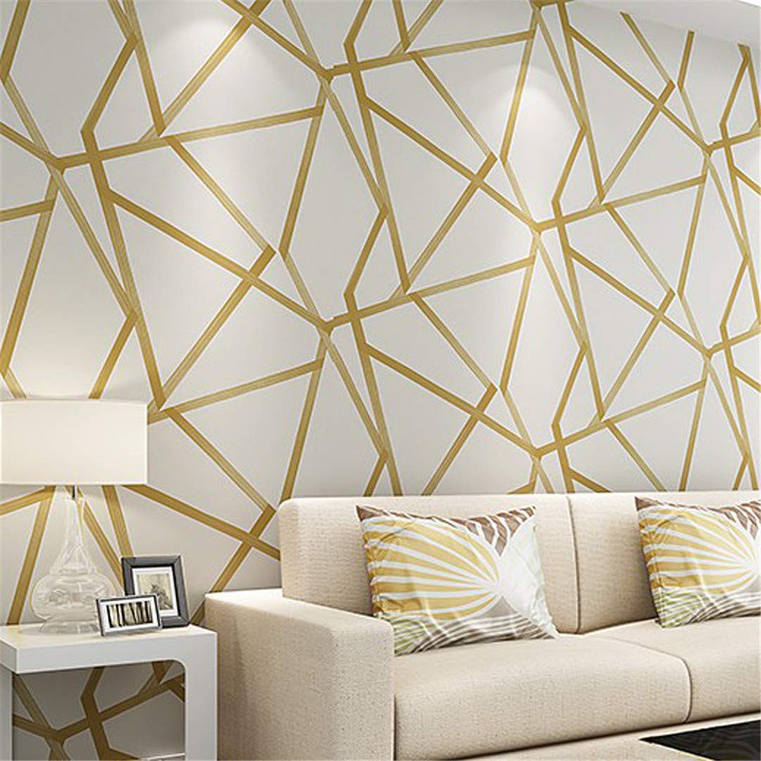 Gold Wallpaper Living Room - HD Wallpaper 