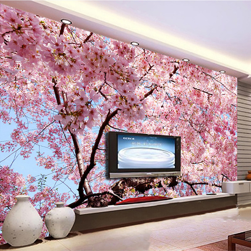 Cherry Blossom Wallpaper For Living Room - HD Wallpaper 