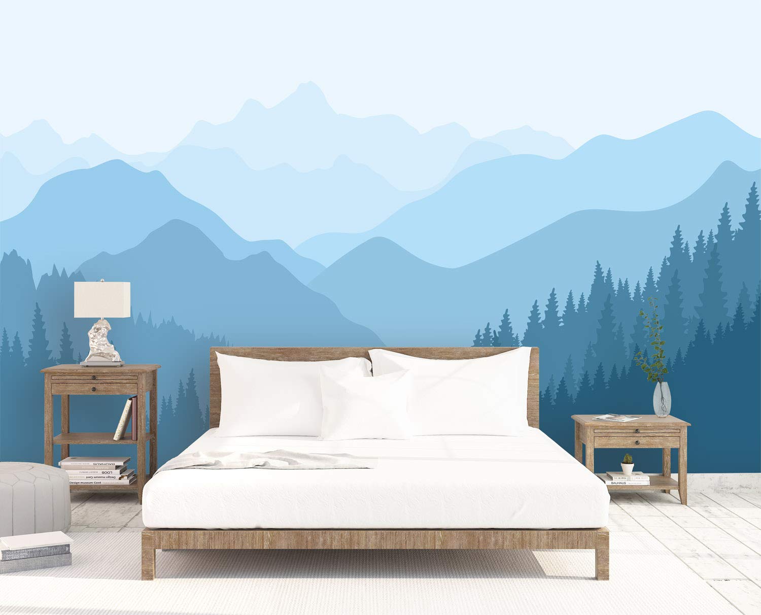 Forest And Mountain Wall Murals - HD Wallpaper 