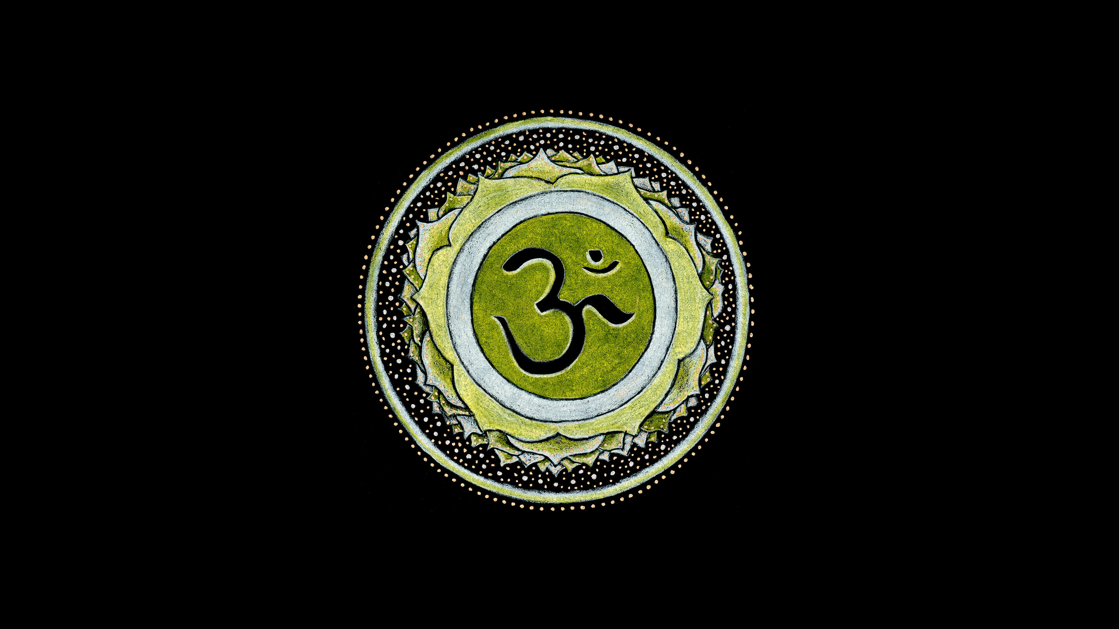 Om Hindu Symbol Uhd 4k Wallpaper - Circle - HD Wallpaper 