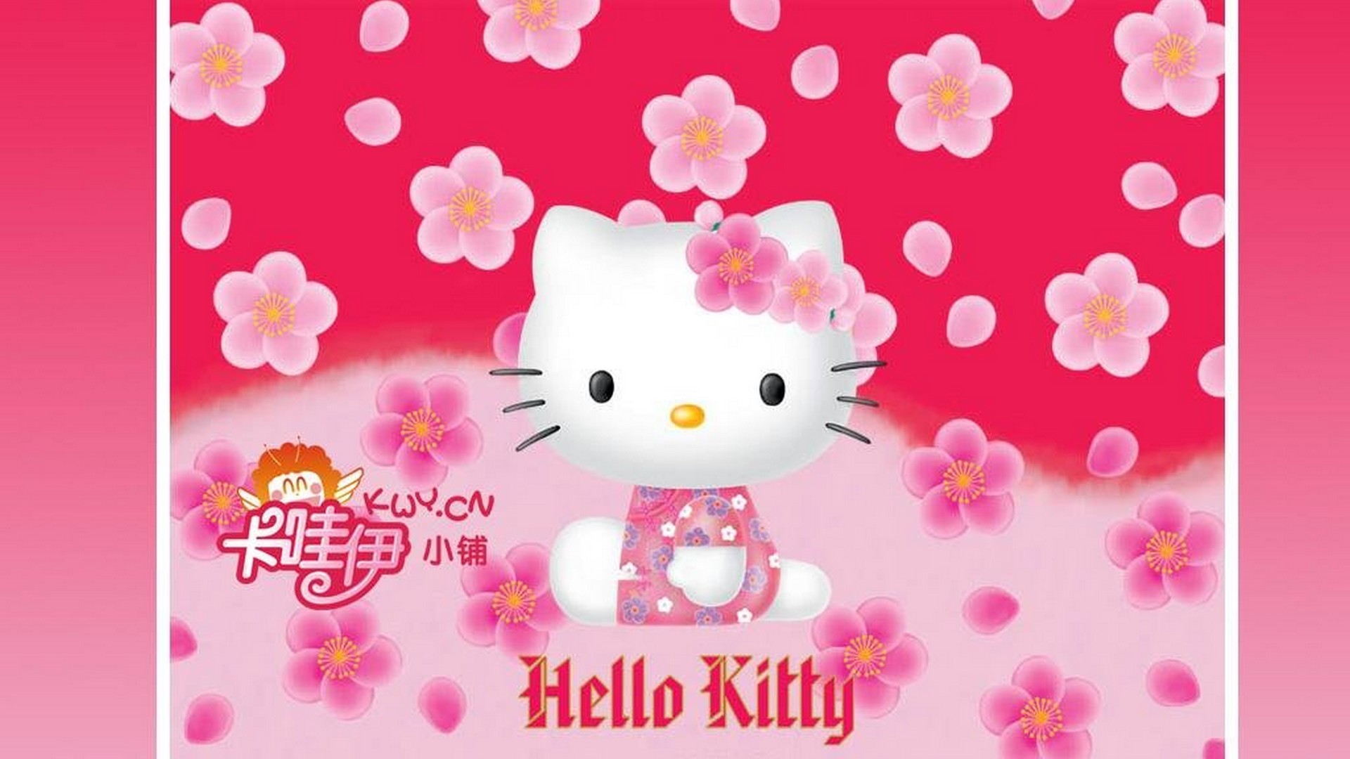 Desktop Wallpaper Hello Kitty Characters With Image - Cute Hello Kitty Background Hd - HD Wallpaper 