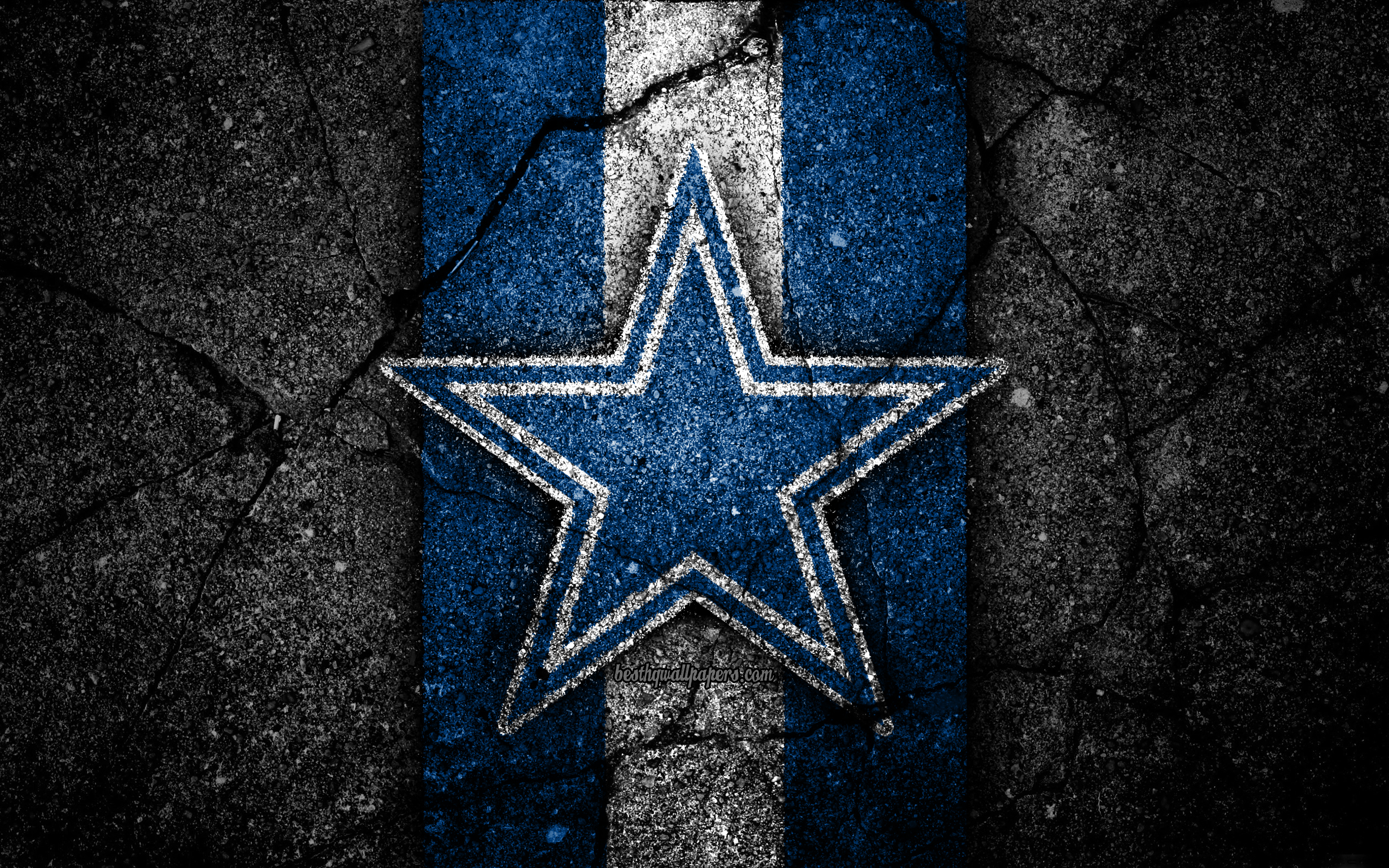 4k, Dallas Cowboys, Logo, Black Stone, Nfl, Nfc, American - Facebook Background Dallas Cowboys - HD Wallpaper 