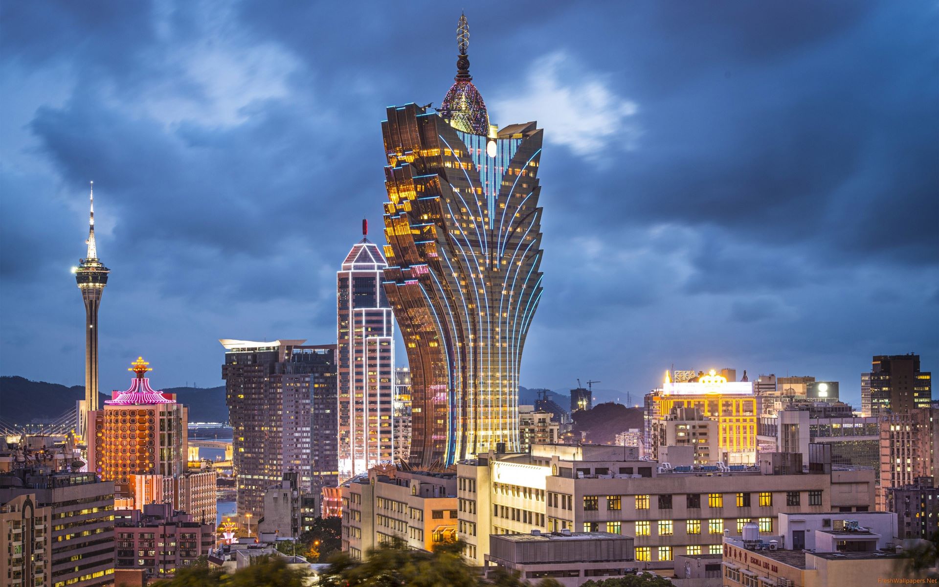 Hotel Grand Lisboa Em Macau China - HD Wallpaper 
