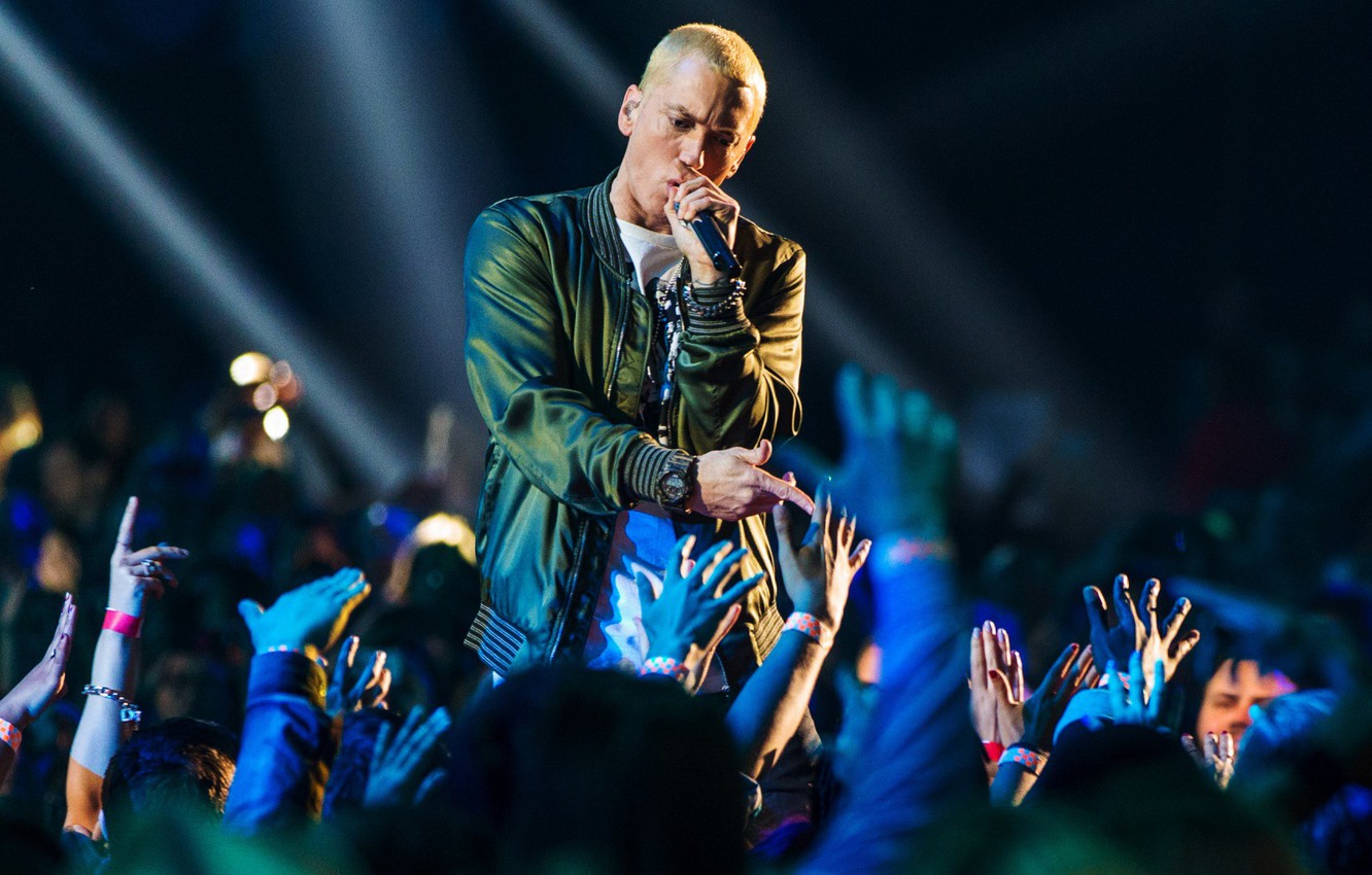 Photo Wallpaper Eminem, Hip Hop, Fans, Concert - Eminem Performance - HD Wallpaper 