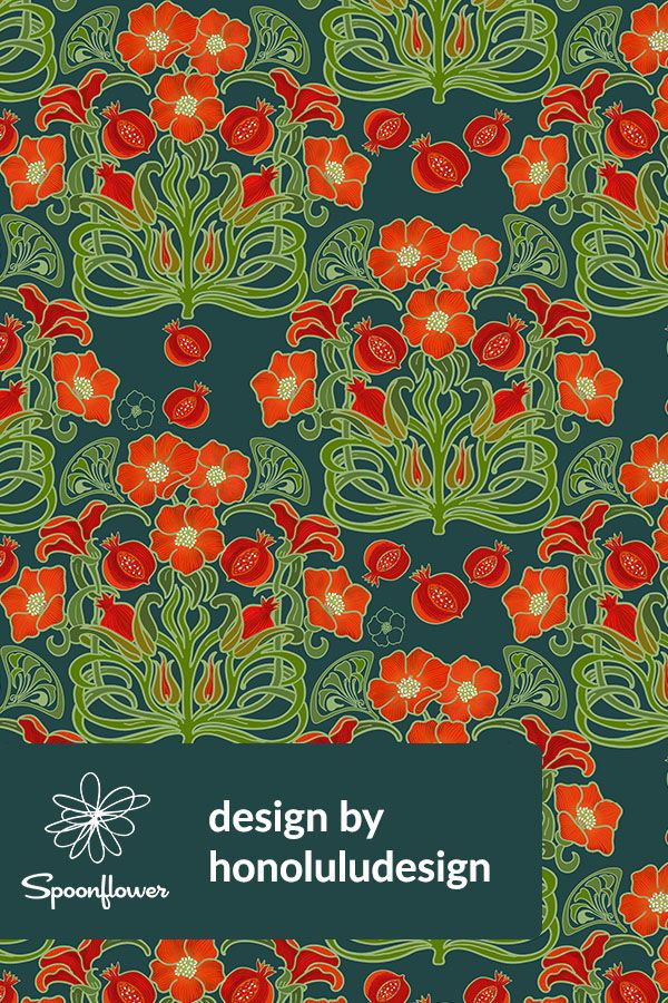 Art Deco Pomegranate - HD Wallpaper 