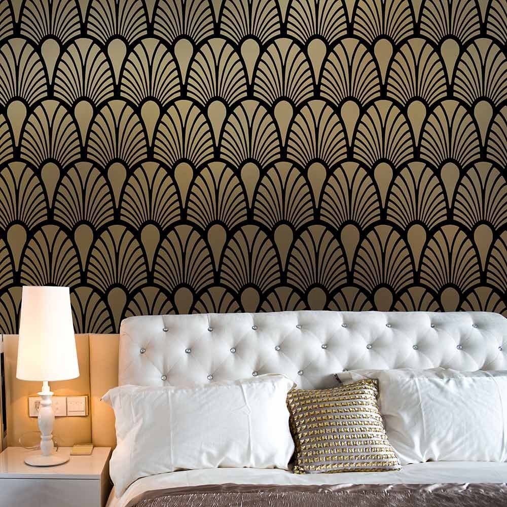 Desine Of Bedroom Stencil - HD Wallpaper 