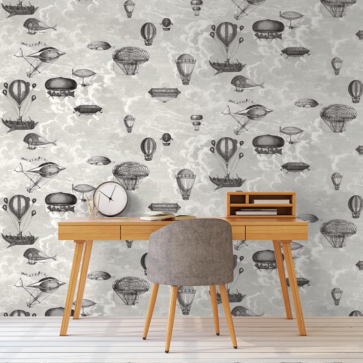 Macchine Volanti Fornasetti Panel Cole And Son Stone - Fornasetti Macchine Volanti - HD Wallpaper 