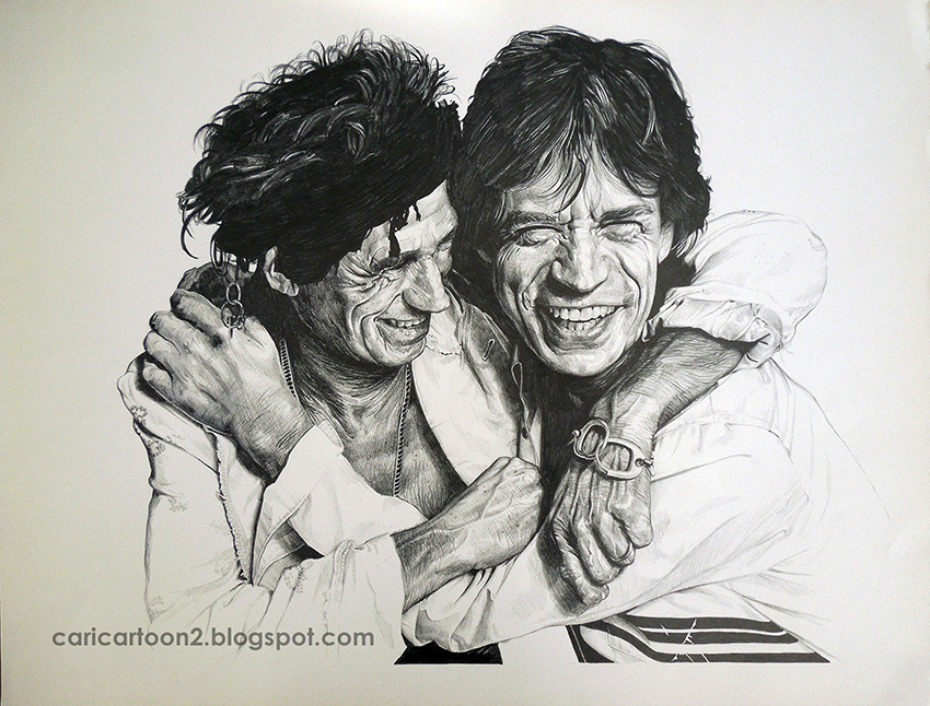 Portrait Of Mick Jagger And Keith Richards - Mick Jagger Keith Richards Poster - HD Wallpaper 