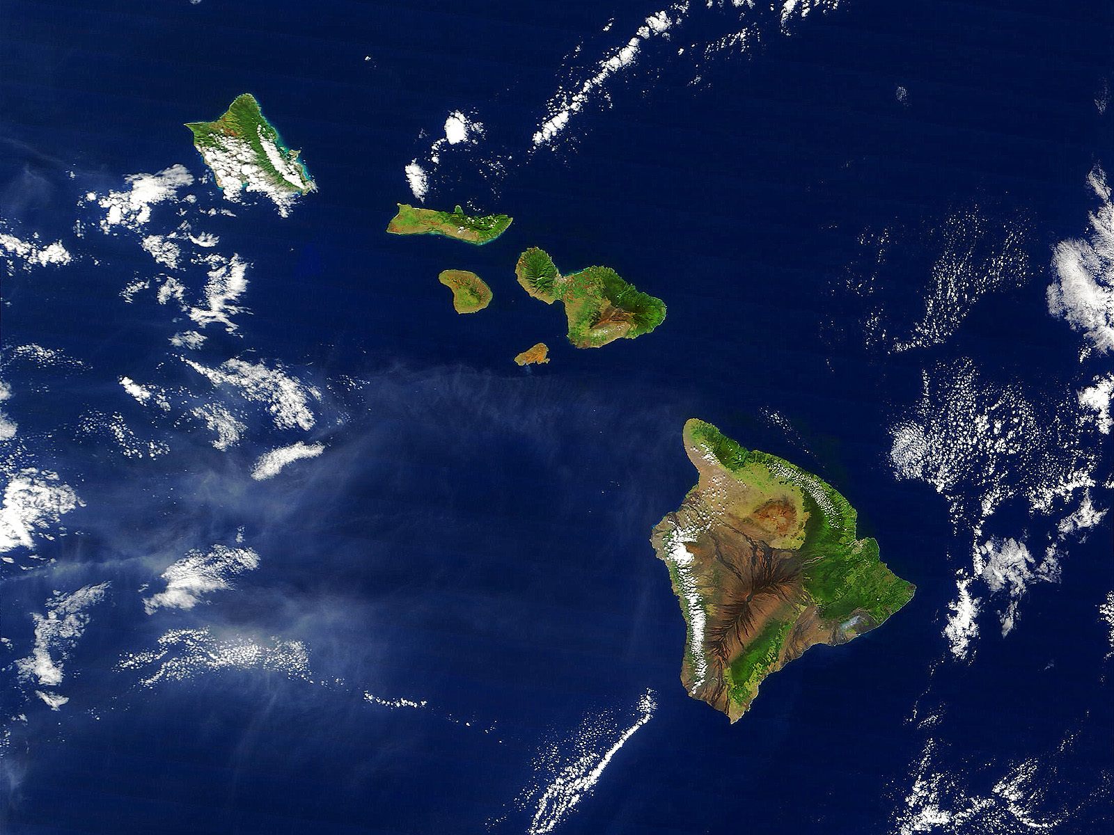 Satellite Image Of The Hawaiian Islands - Hawaiian Islands Satellite - HD Wallpaper 