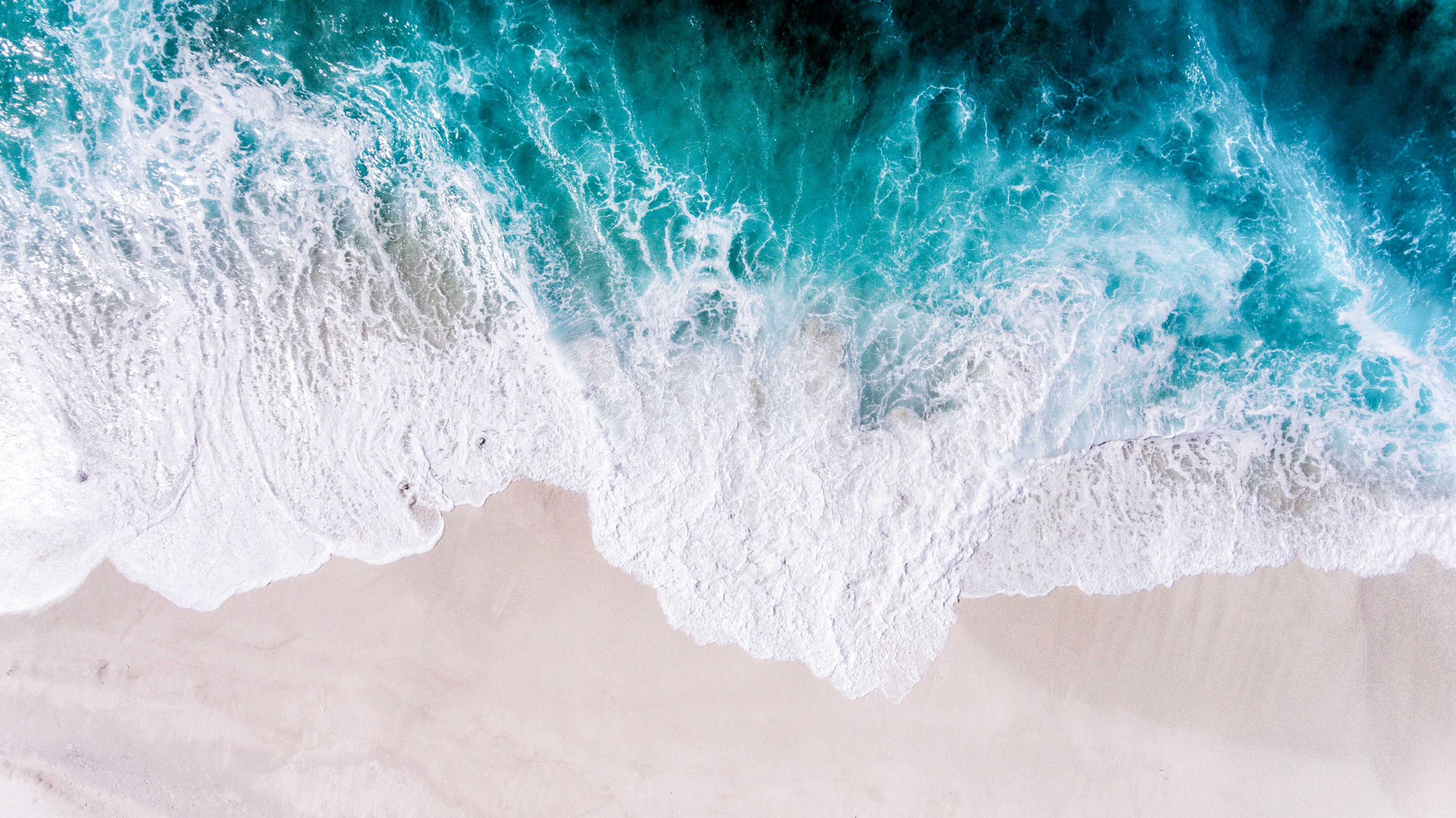 Aerial View Of Ocean Waves - HD Wallpaper 