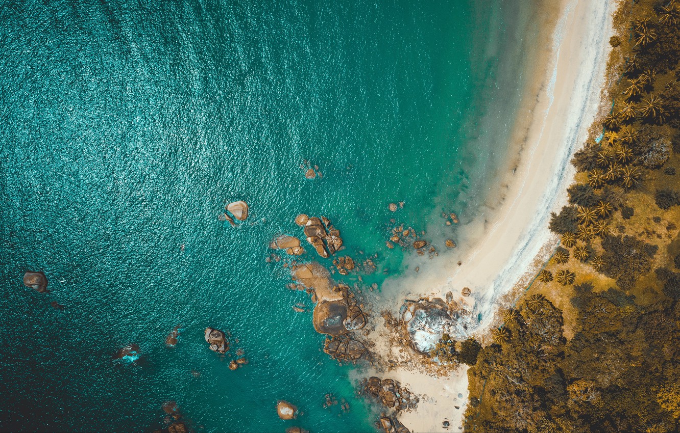 Photo Wallpaper Beach, Sea, Coast, Nature, Water, Rocks, - Coast - HD Wallpaper 