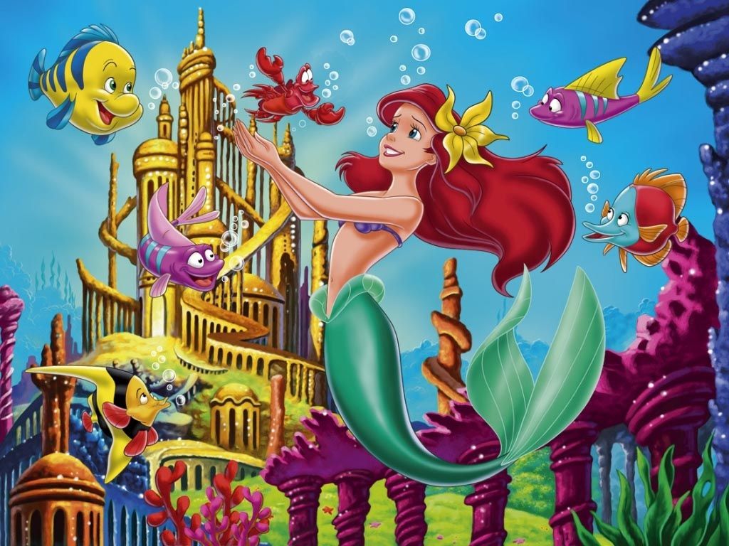 Little Mermaid Cartoon - HD Wallpaper 