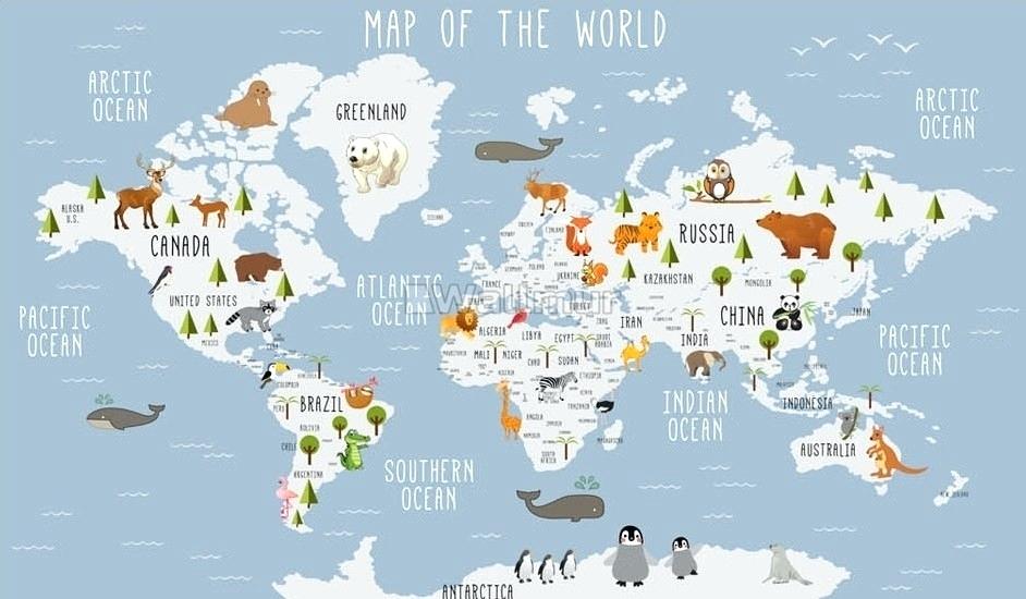 World Map Wallpaper World Map Wallpaper Hd World Map - World Map Wallpaper With Animal - HD Wallpaper 