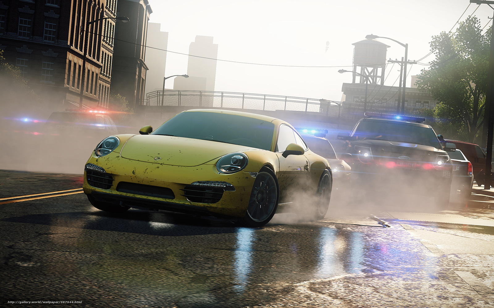 Download Wallpaper Yellow, Police, Chase Free Desktop - Need For Speed ™ Most Wanted - HD Wallpaper 