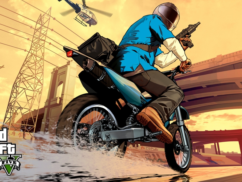 Grand Theft Auto V Franklin Bike Chase - HD Wallpaper 