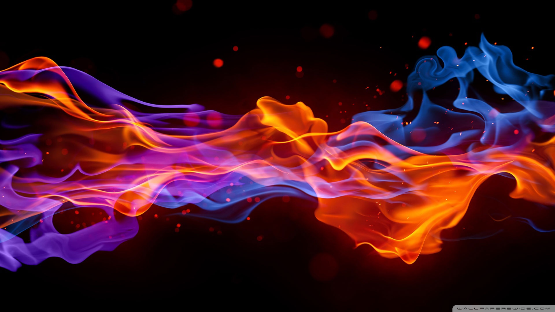 Blue And Red Fire - HD Wallpaper 