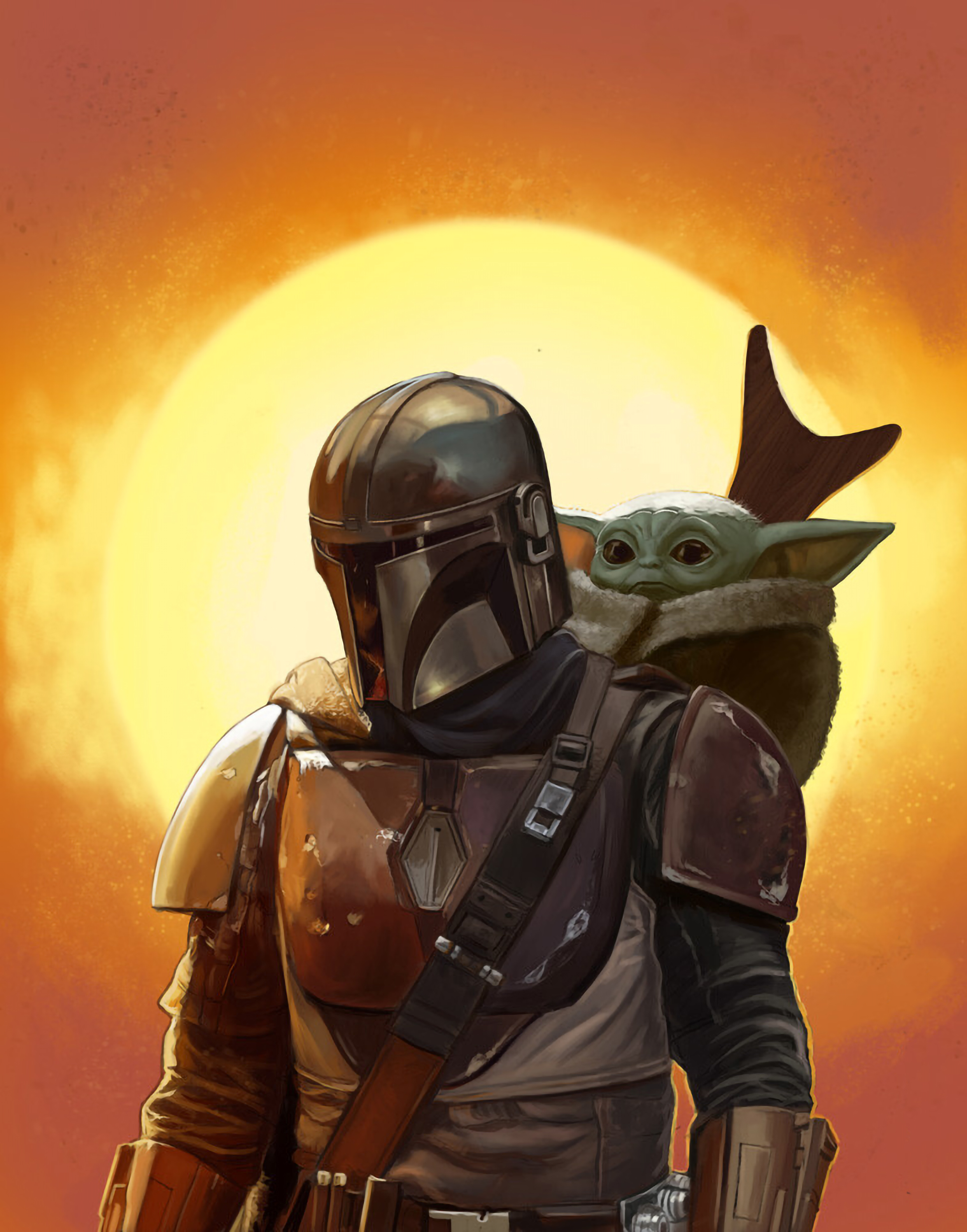 Mandalorian And Baby Yoda - HD Wallpaper 