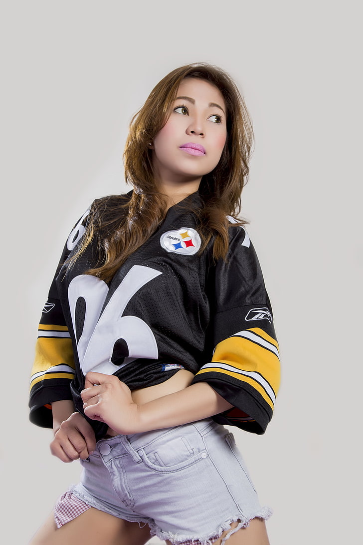 Women S Black And Yellow Pittsburgh Steelers Jersey - Girl - HD Wallpaper 