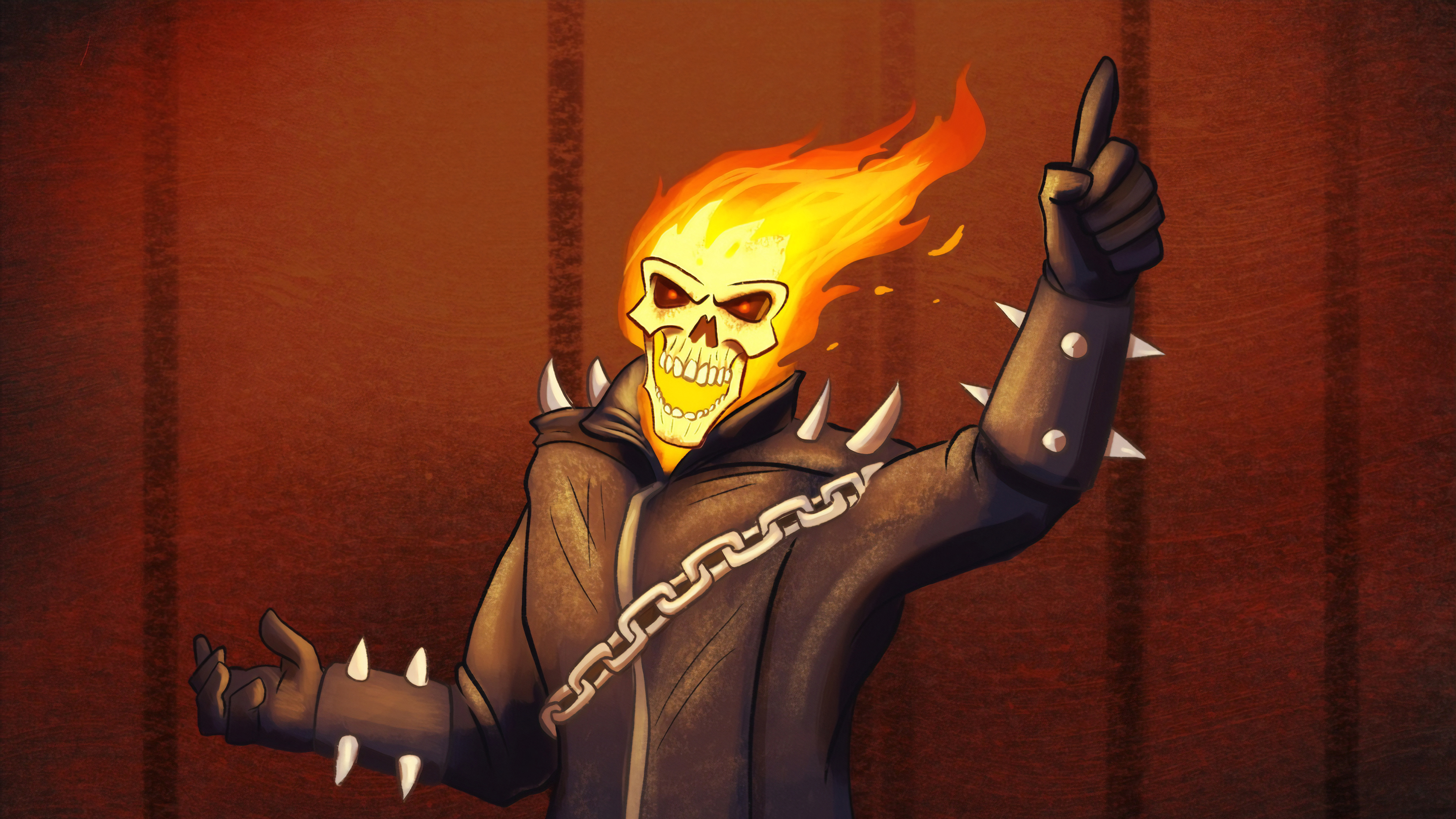 Ghost Rider Cartoony Art - HD Wallpaper 