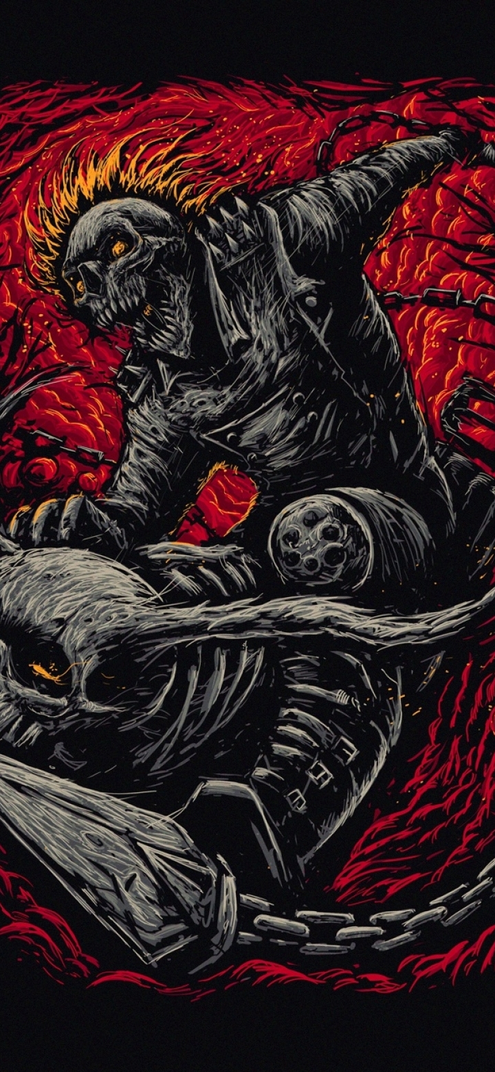 Ghost Rider Minimalist - HD Wallpaper 