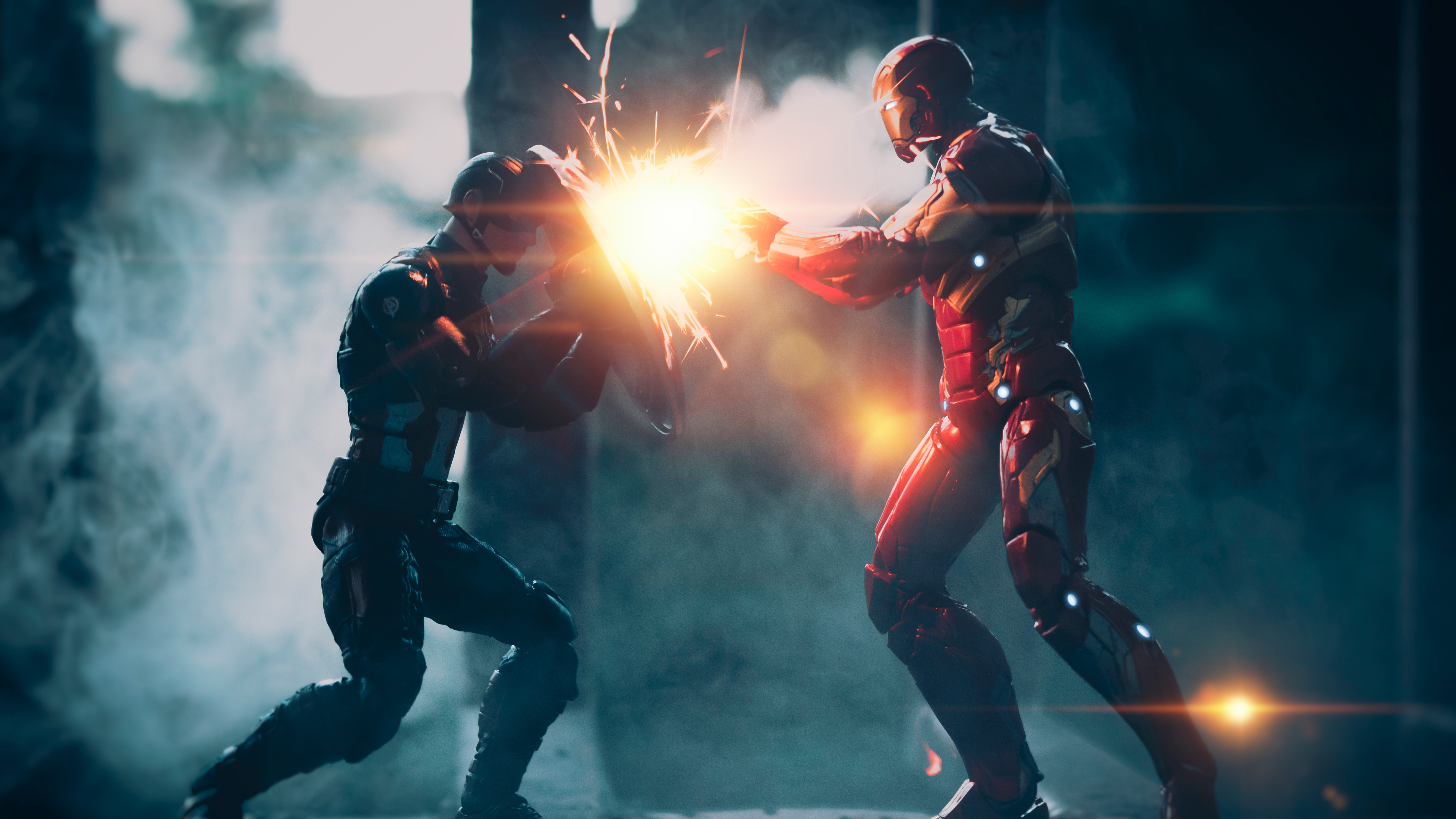 Captain America Vs Iron Man Hd - HD Wallpaper 
