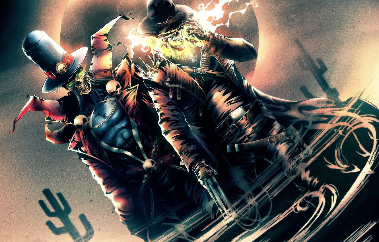 Photo Wallpaper Skeleton, Comic, Ghost Rider - Pc Game - HD Wallpaper 