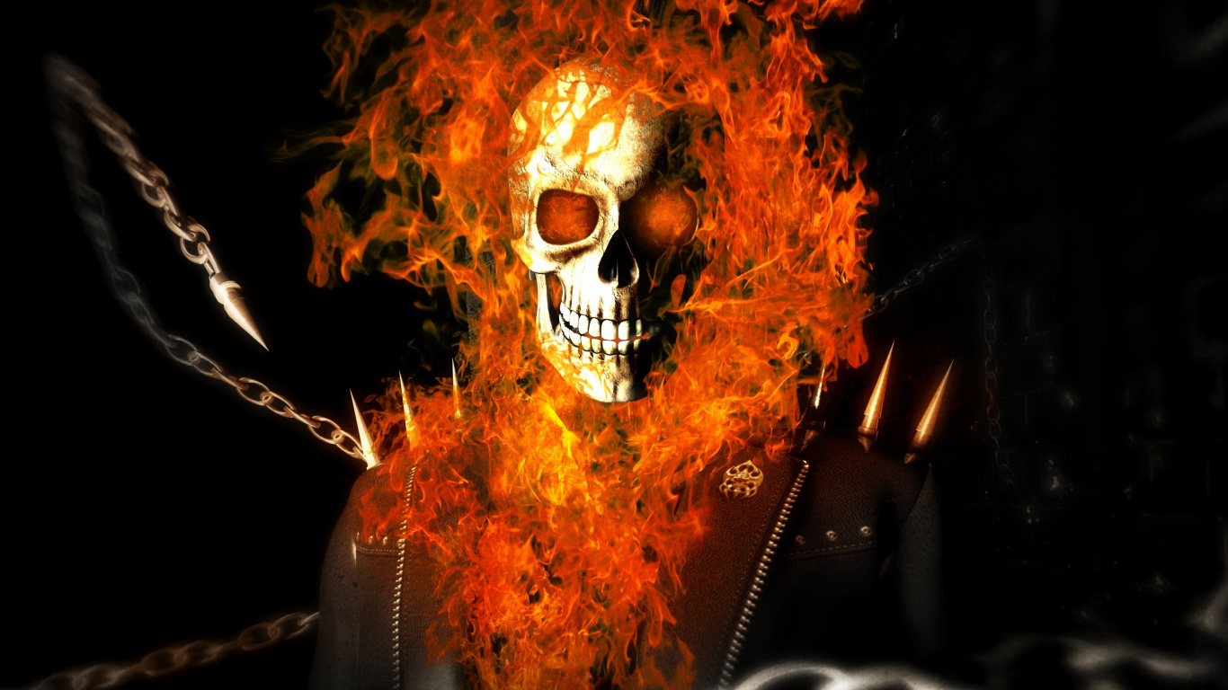 Skull And Fire, Ghost Rider, Superhero, Wallpaper - Ghost Rider Hd Wallpaper For Iphone 6 - HD Wallpaper 