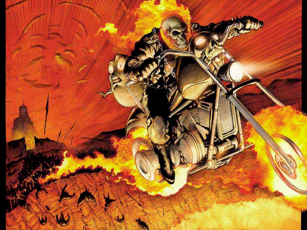 Ghost Rider - Ghost Rider Bike Comics - HD Wallpaper 