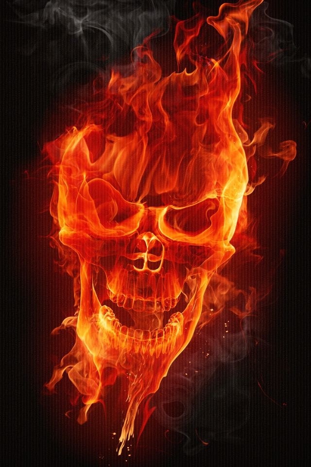 Iphone Fire Skull - HD Wallpaper 