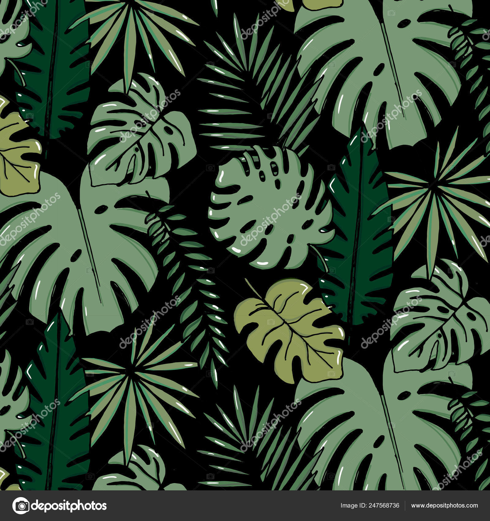 Green Leaves Pattern - HD Wallpaper 