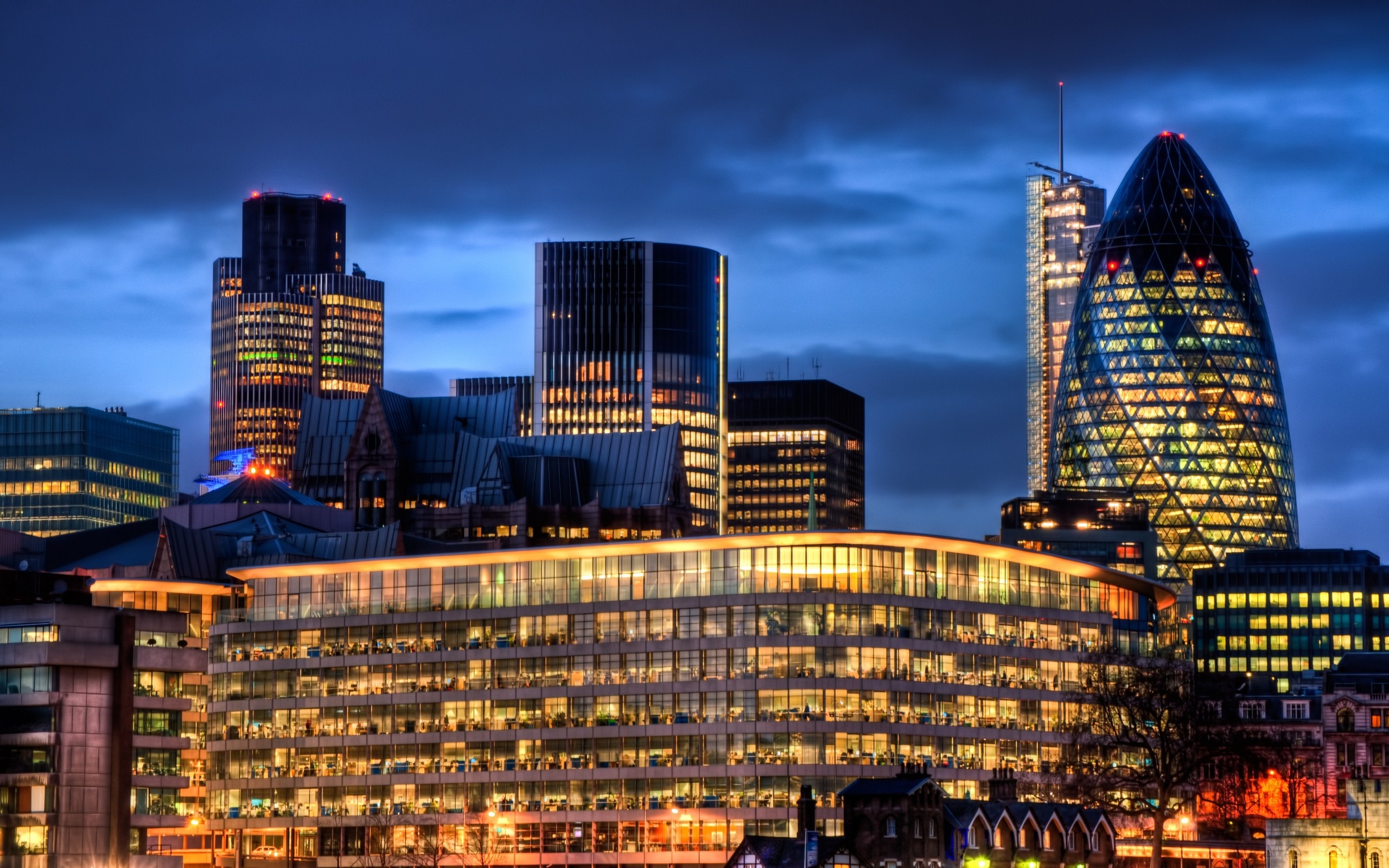 Wallpaper London, England, Night, City, Buildings, - London Skyline Desktop Backgrounds Hd - HD Wallpaper 