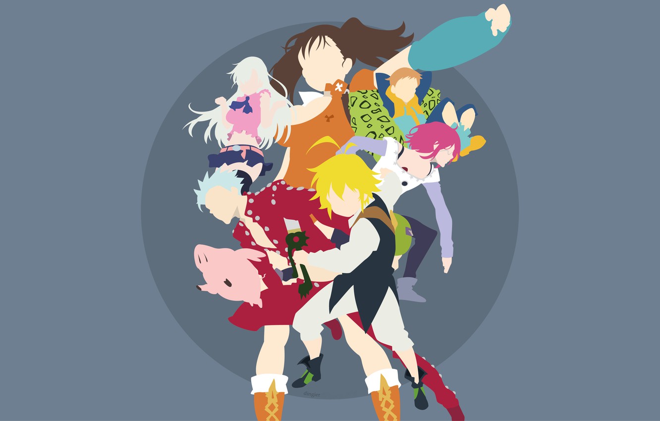 Photo Wallpaper Background, Girls, Minimalism, Guys, - Seven Deadly Sins Background - HD Wallpaper 