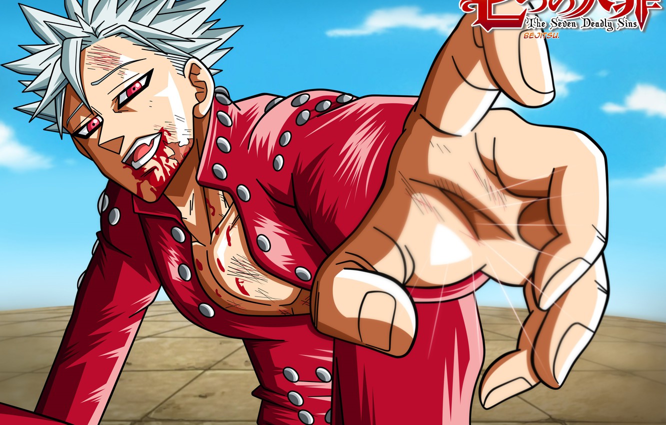Photo Wallpaper Blood, Anime, Art, Guy, Nanatsu No - Бан 7 Смертных Грехов - HD Wallpaper 