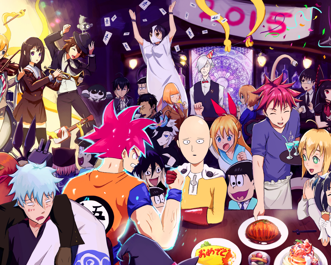 Anime Crossover, One Punch Man, Shokugeki No Soma, - HD Wallpaper 