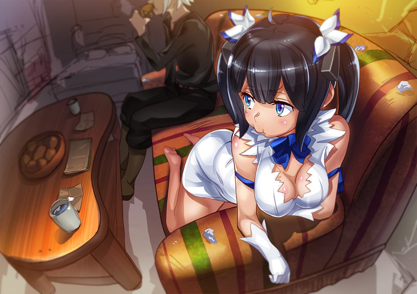 Danmachi Hestia X Bell - HD Wallpaper 