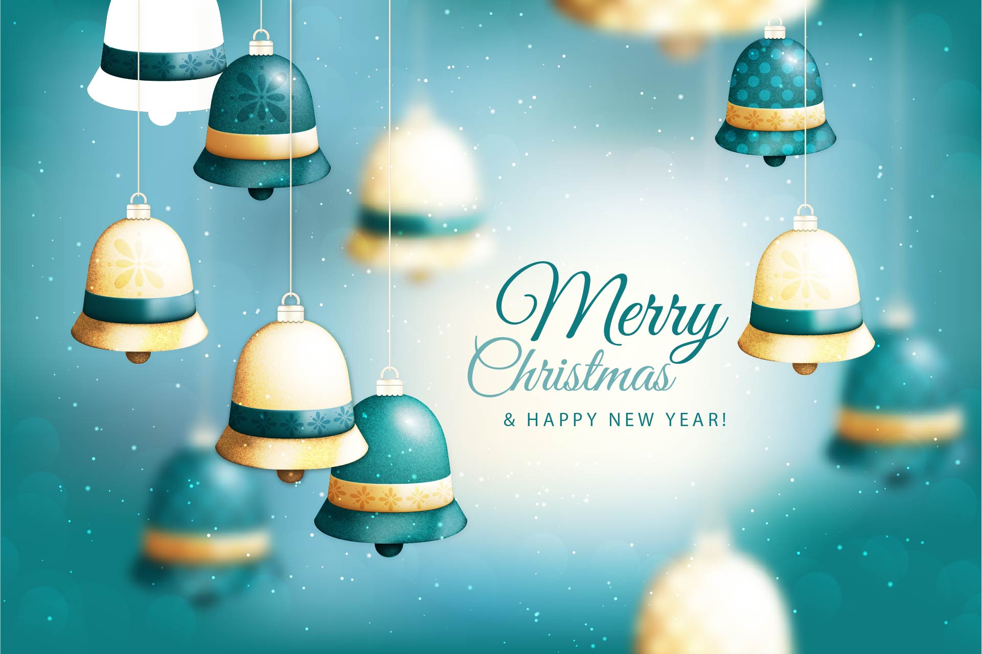 New Year Or Christmas Bells Pictures To Color - Christmas And A Happy Ny - HD Wallpaper 