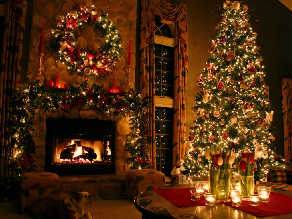 Cozy Christmas Wallpaper - Cozy Christmas Room - HD Wallpaper 