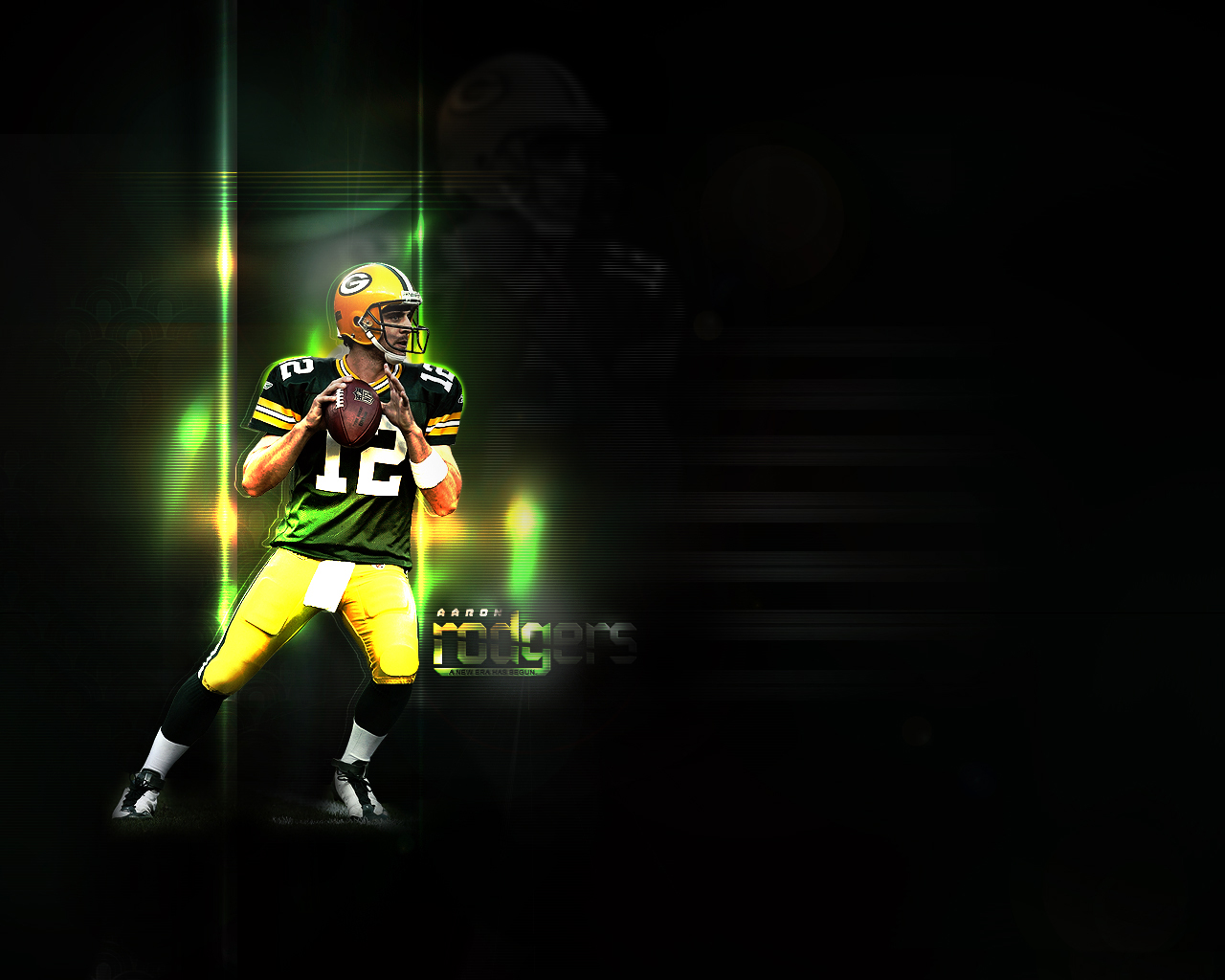 Un Nuevo Fondo De Escritorio De Green Bay Packers Wallpaper - Aaron Rodgers Black Background - HD Wallpaper 