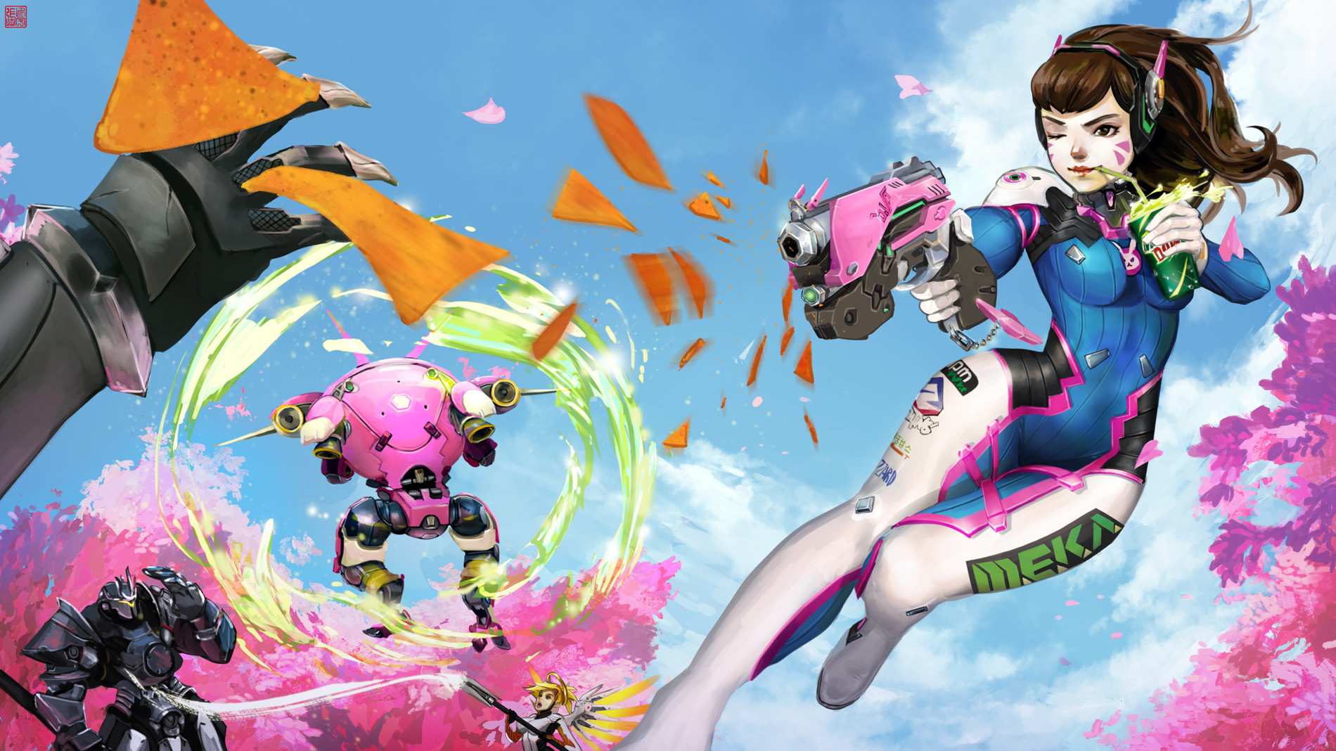 D Va Doritos And Mountain Dew - HD Wallpaper 