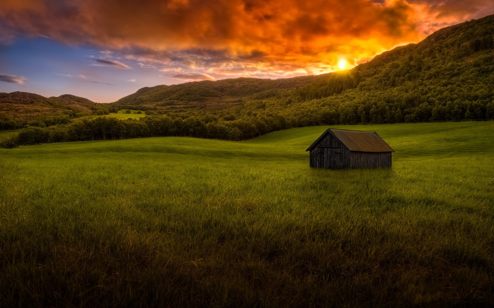 Landscape Summer Sunset - HD Wallpaper 