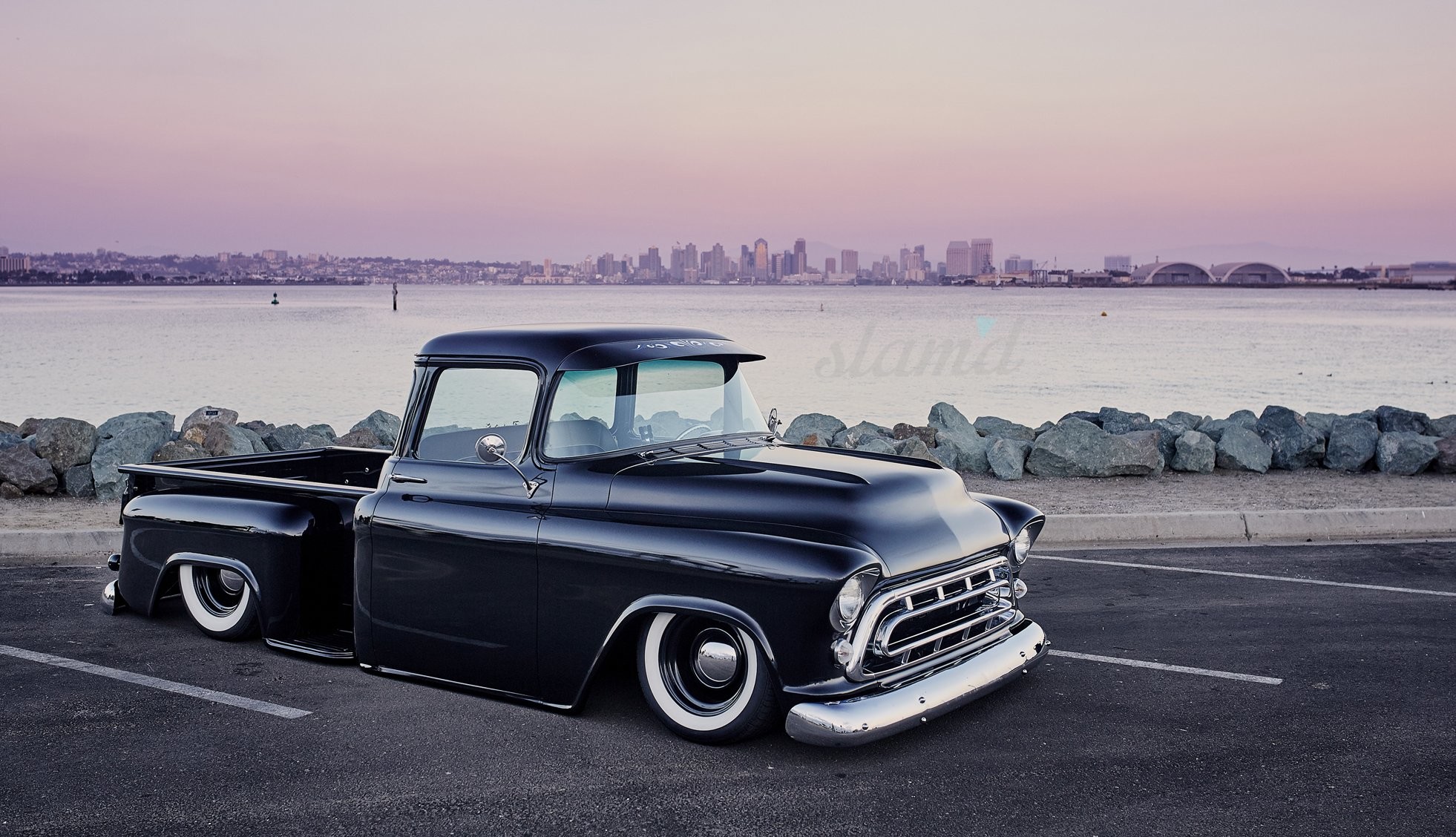 1957 Chevy 3100 Pickup Tuning Custom Hot Rod Rods Pickup - HD Wallpaper 